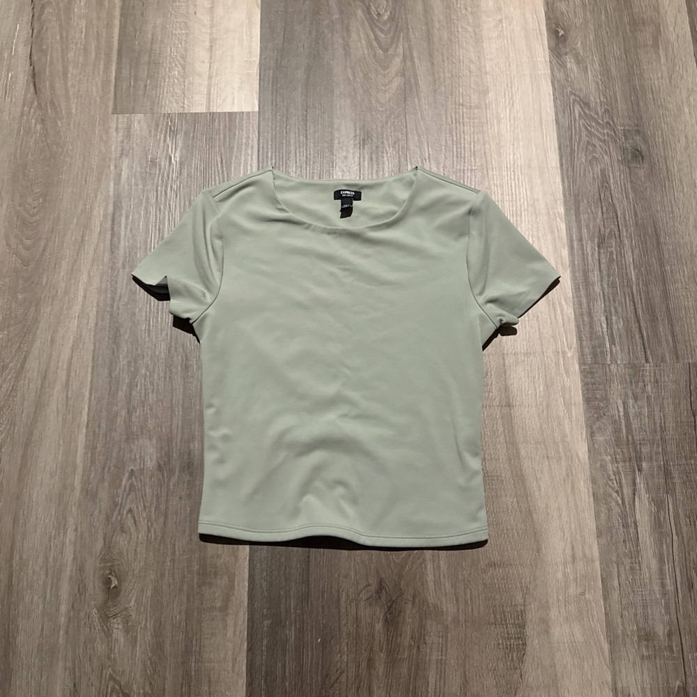 Express Light Green Short Sleeve Top